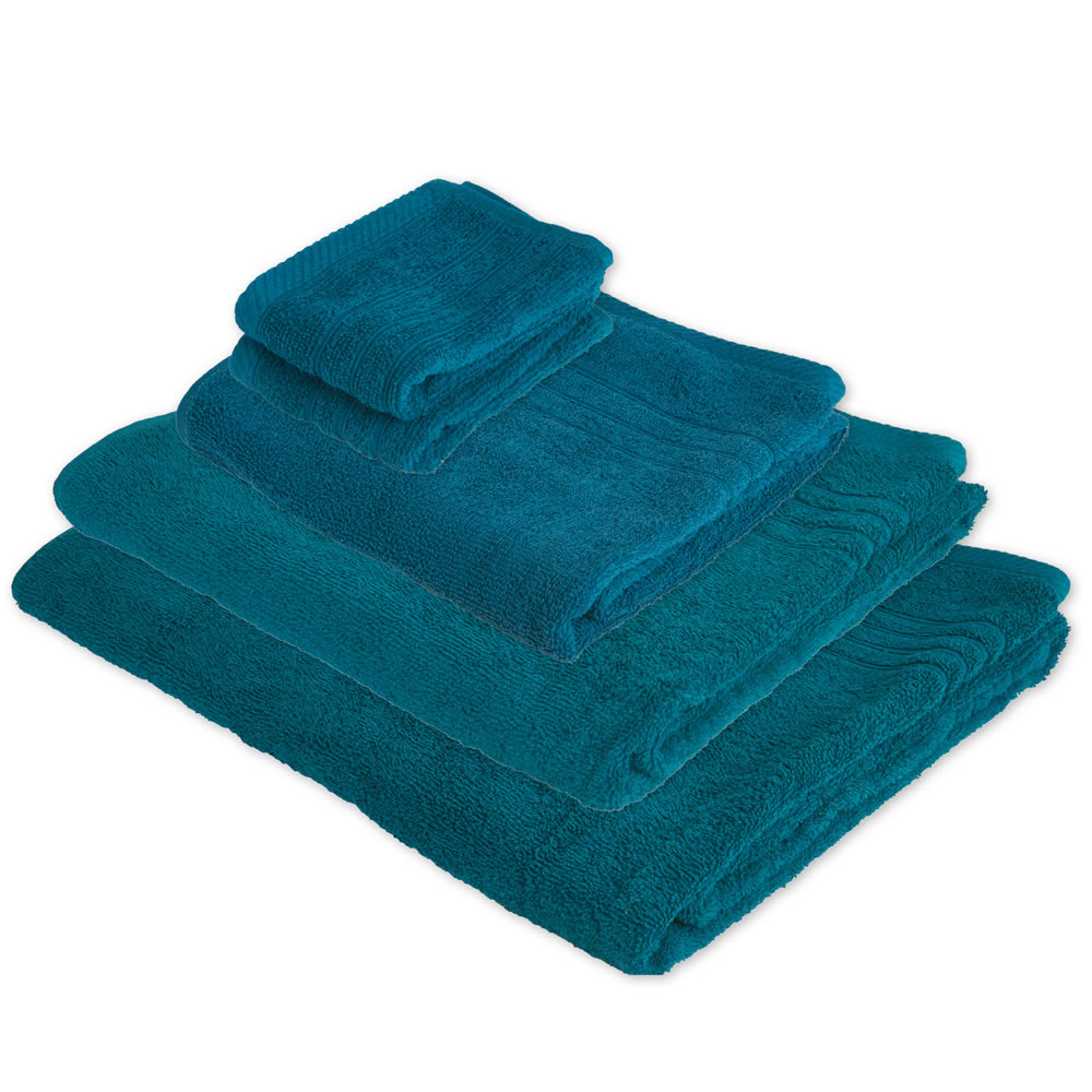 Wilko Teal Towel Bundle Image 1
