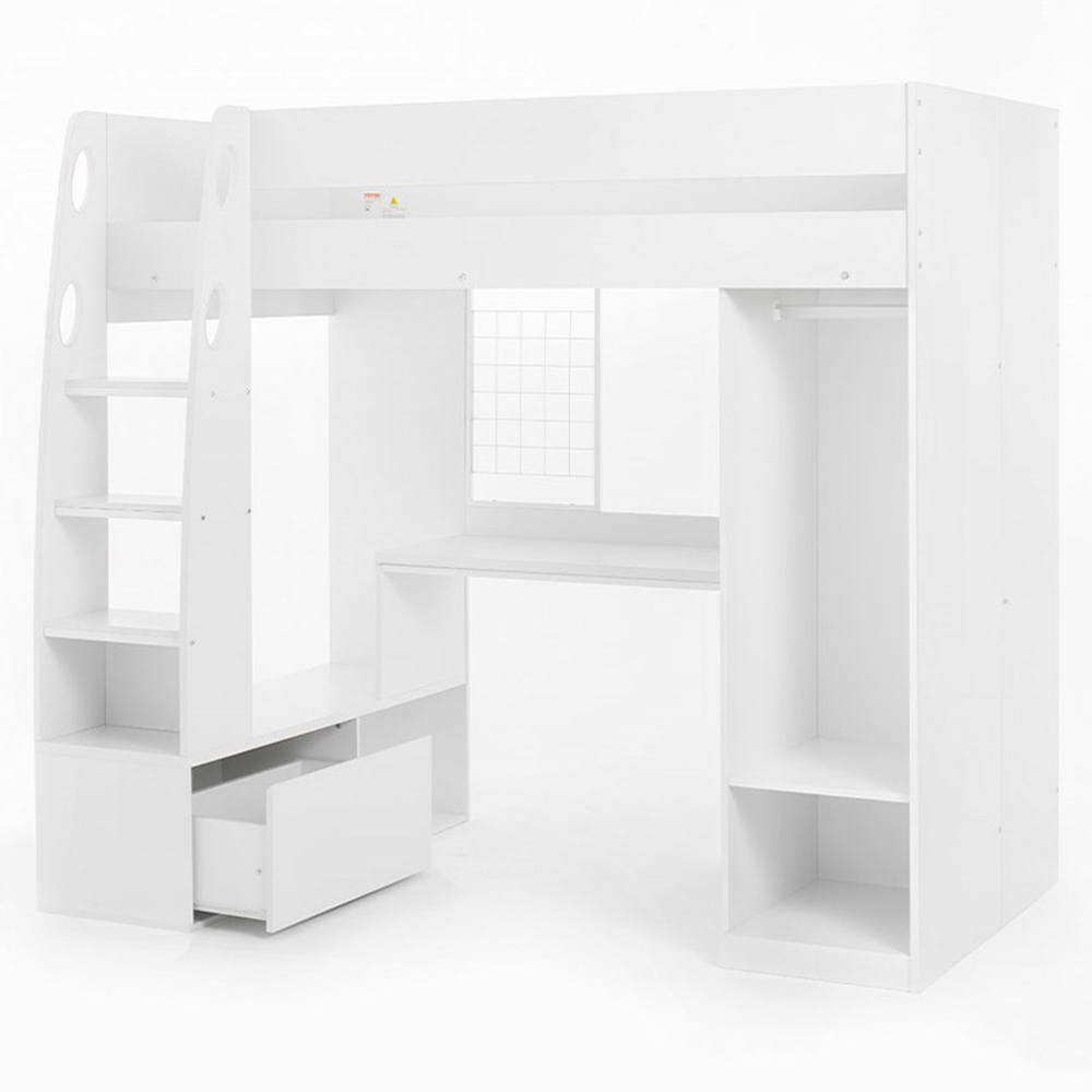 Flair Harry Single High Sleeper Bed with Desk Wardrobe and Storage Image 2