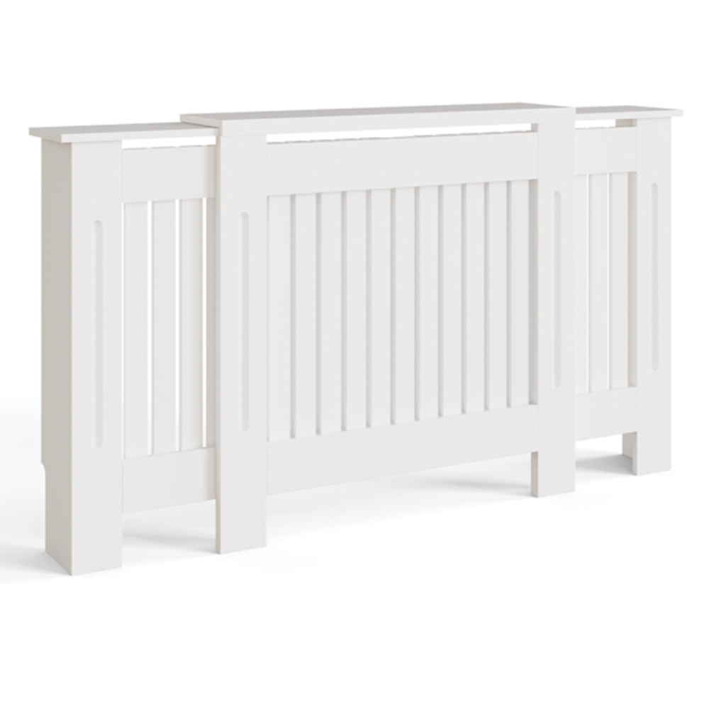 GFW Harrison White Open Slat Adjustable Radiator Cover Image 4