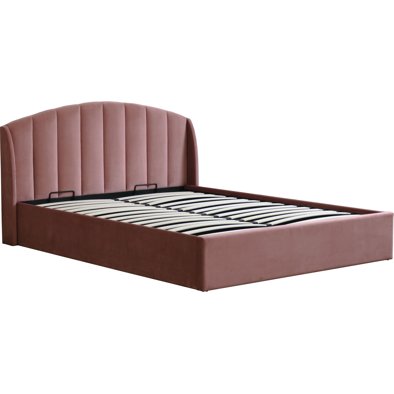 Grace King Size Blush Velvet Touch Ottoman Bed Image 7