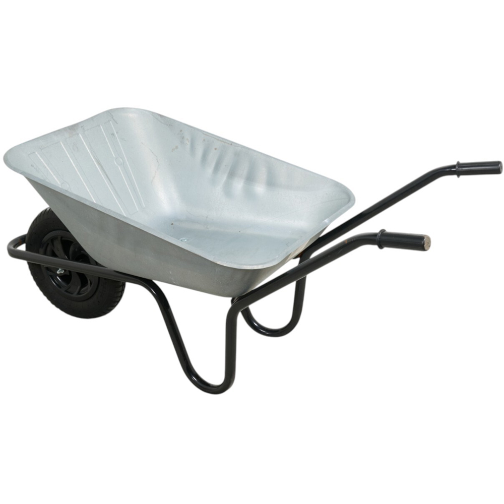 Croft Heavy Duty Galvanised Wheelbarrow Silver Image 3