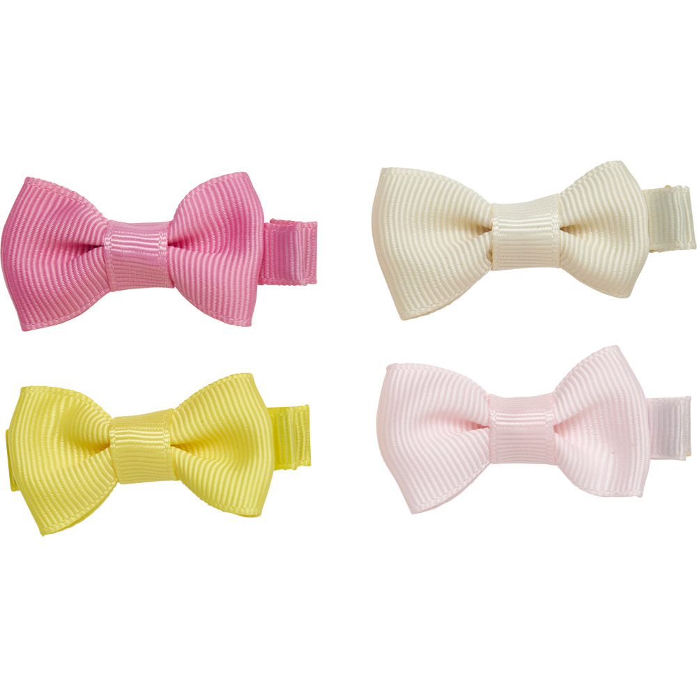 Wilko Small Hair Clip Bow 4 Pack Image 1