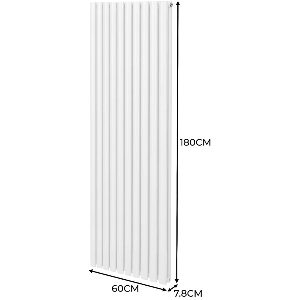 Monster Shop 8026BTU White Oval Column Radiator and Valves 1800 x 600mm Image 6