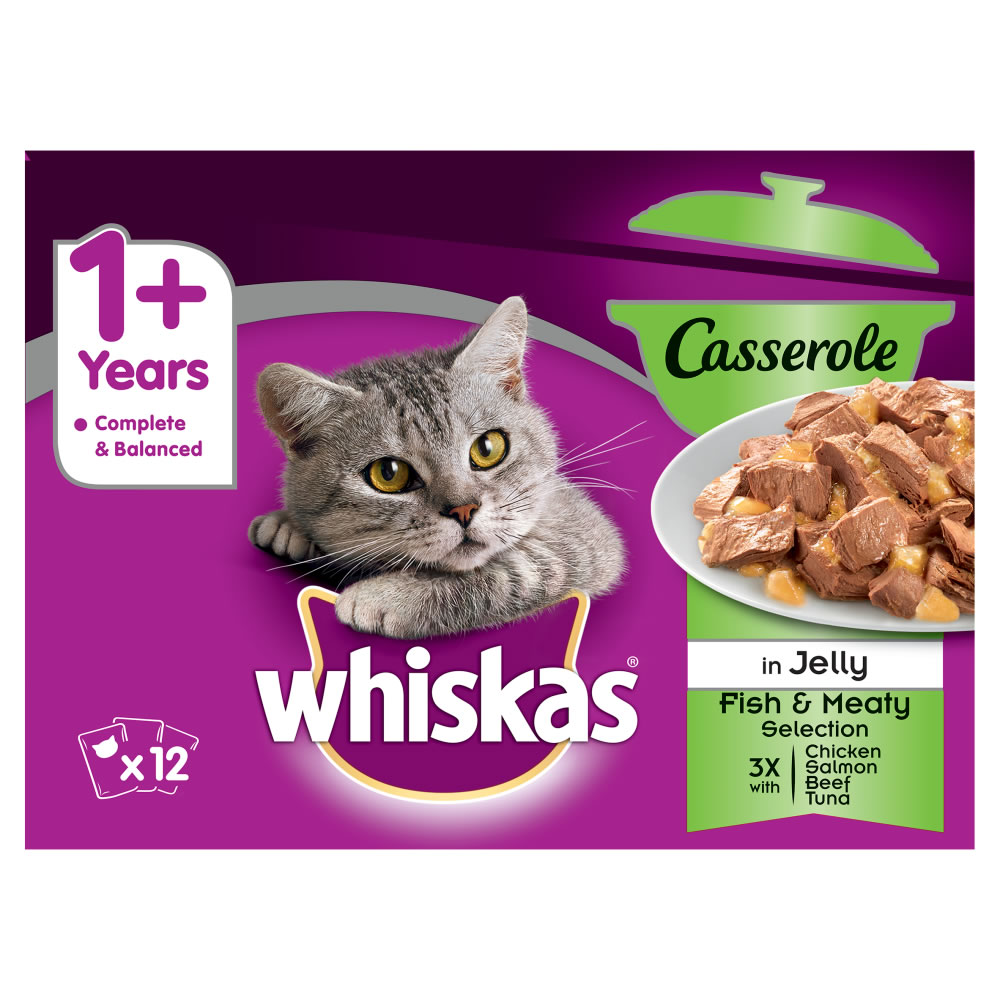 Whiskas Casserole 1+ Fishy/Meaty Selection Cat Food 12 x 85g Image 2