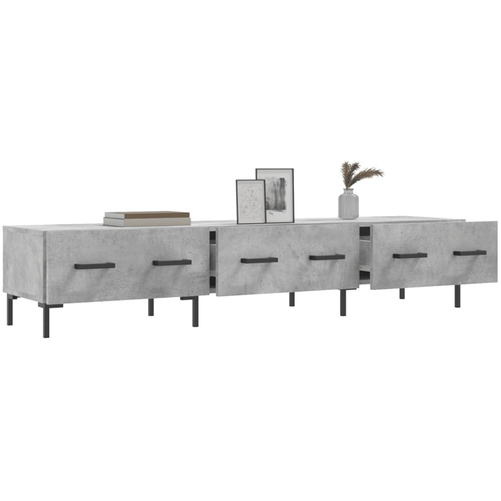 vidaXL 3 Drawer Concrete Grey TV Cabinet Image 4
