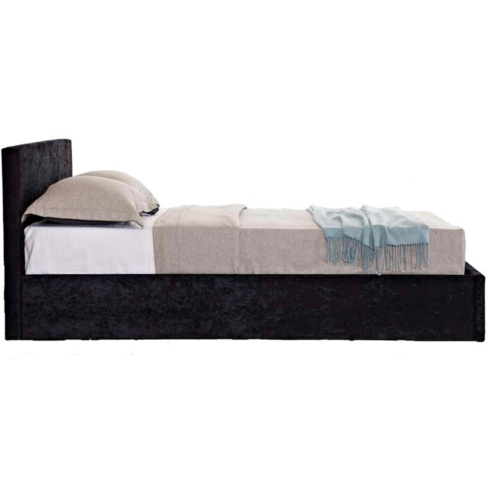 Berlin King Size Black Crushed Velvet Ottoman Bed Image 3