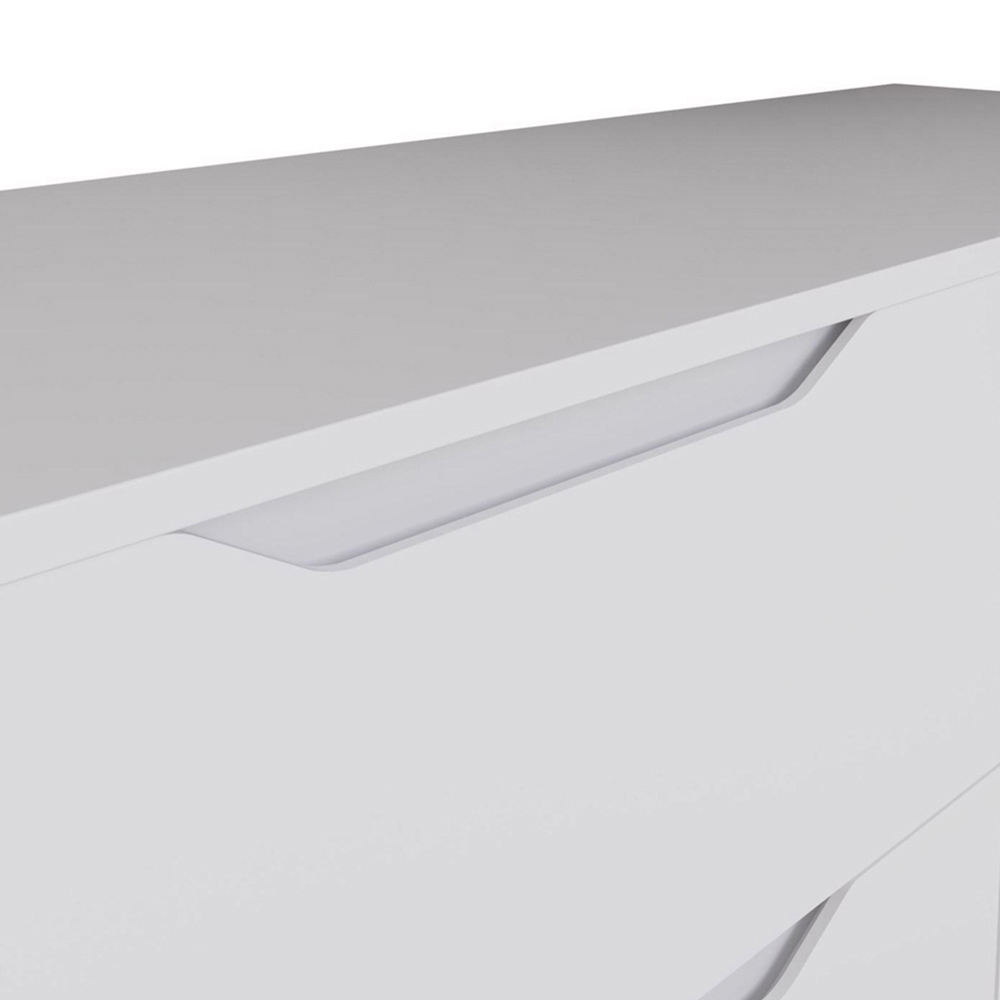 FWStyle Luno 8 Drawer White Modern Wide Chest of Drawers Image 5