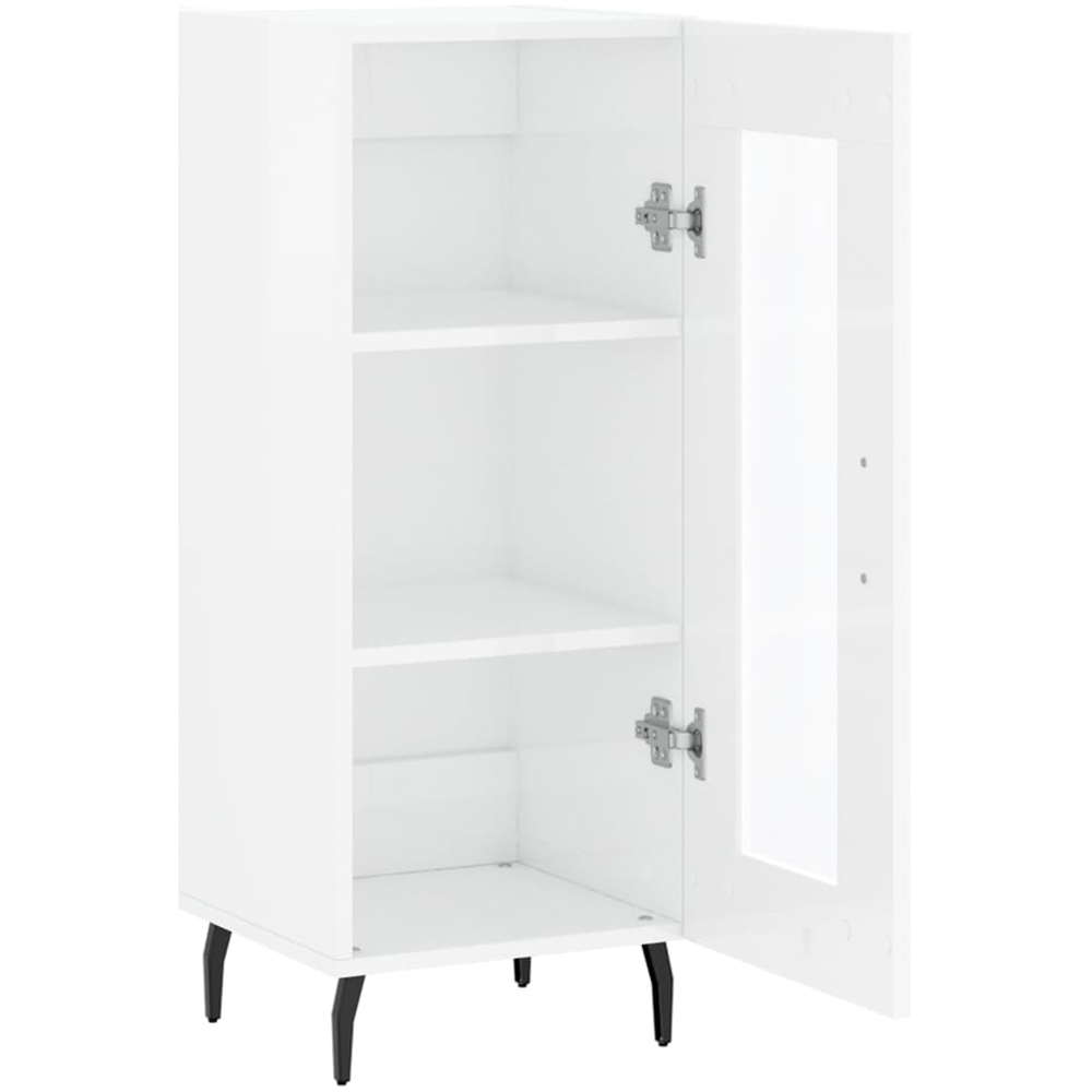 vidaXL Single Door High Gloss White Sideboard Image 6
