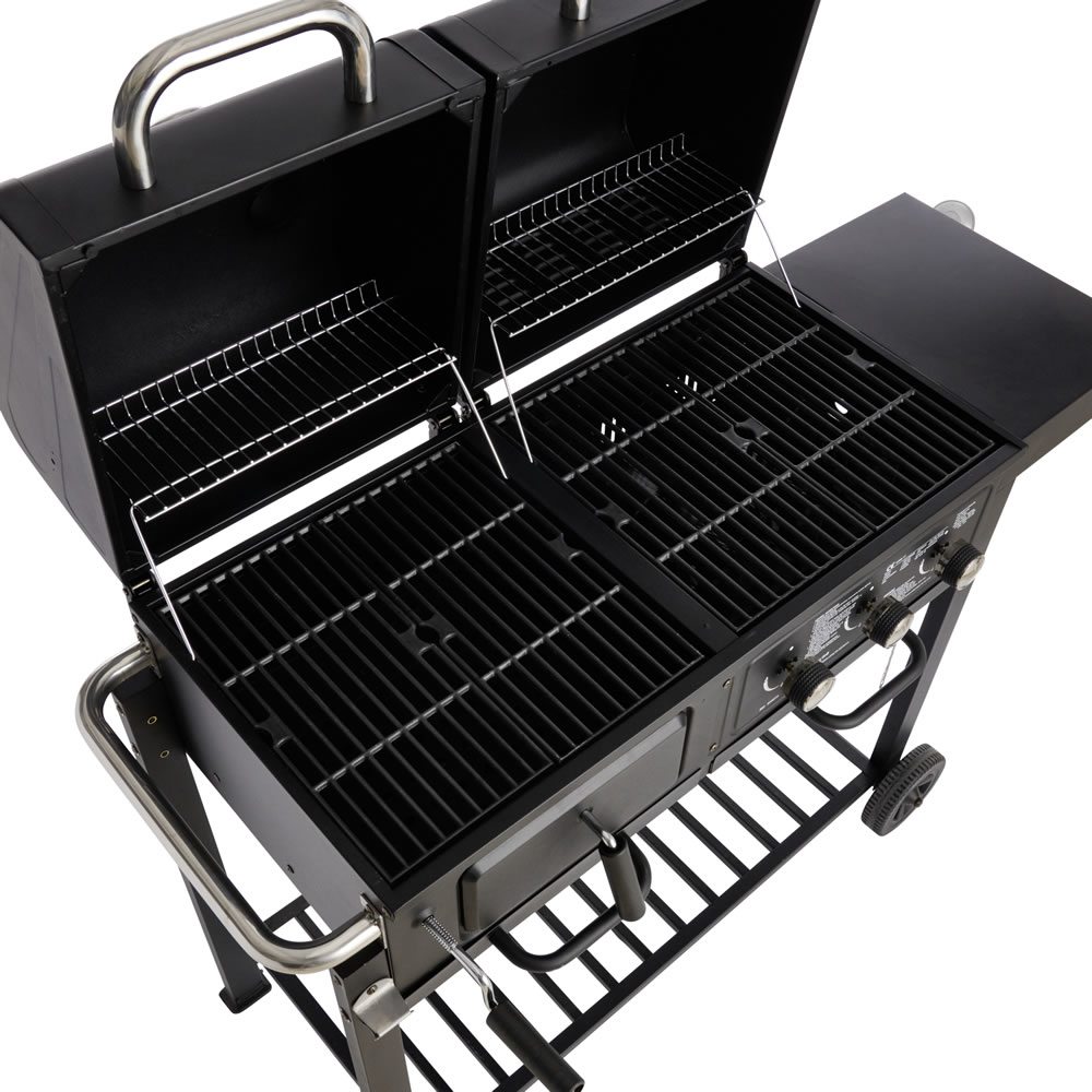 Wilko BBQ Charcoal/ Gas Grill Dual Fuel Image 3