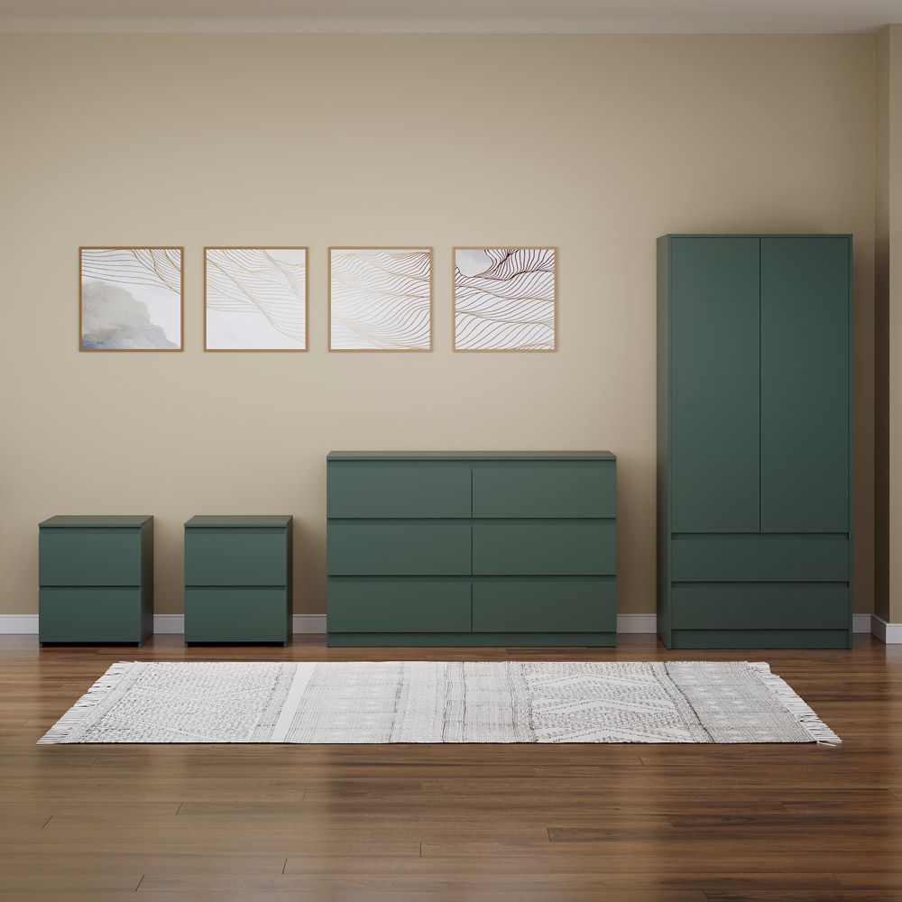 Denver Jasper Green 4 Piece Bedroom Furniture Set Image 3