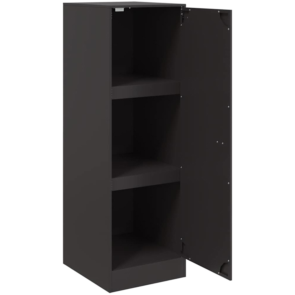 vidaXL Single Door Black Steel Sideboard Image 3