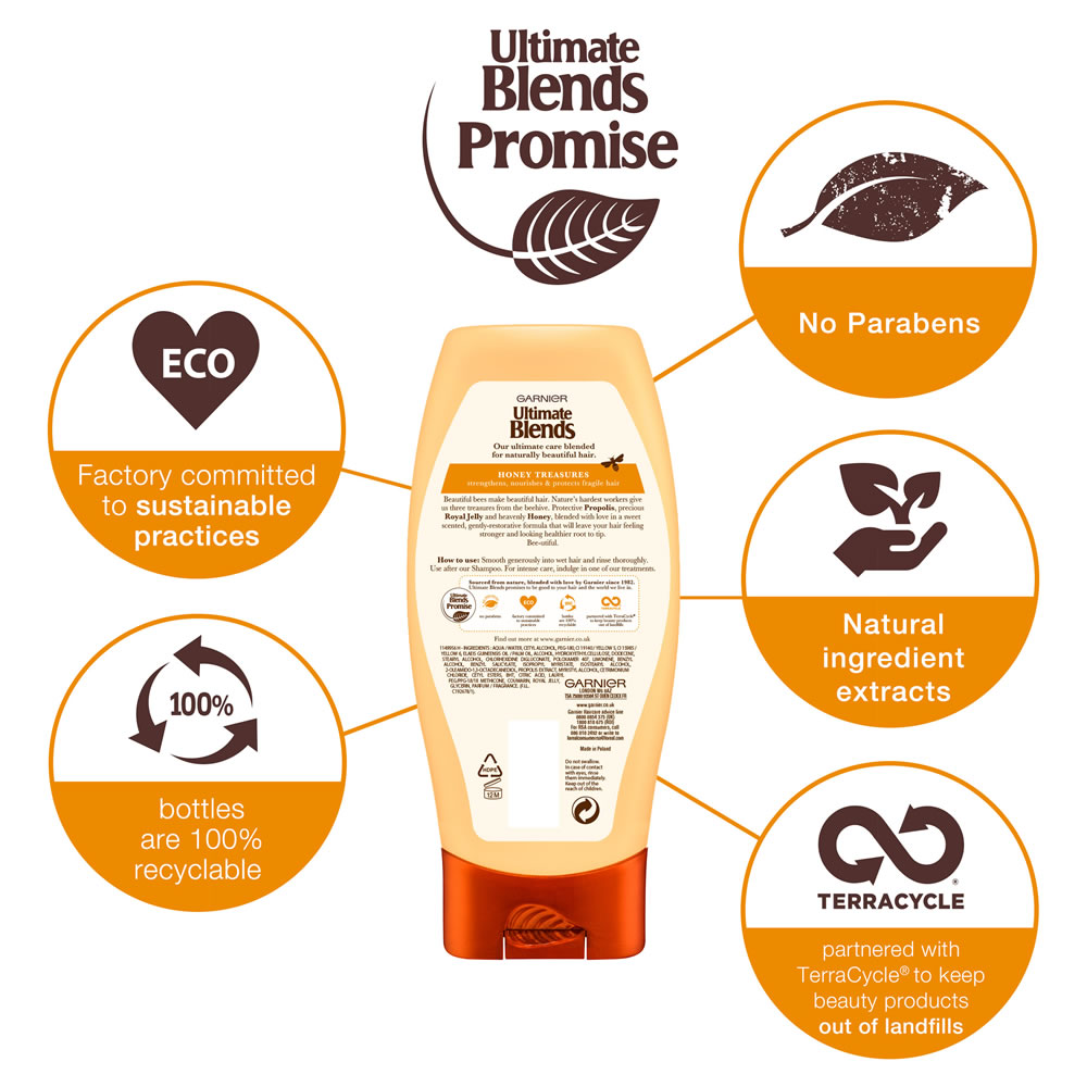 Garnier Ultimate Blends Honey Treasures Strengthening Conditioner 360ml