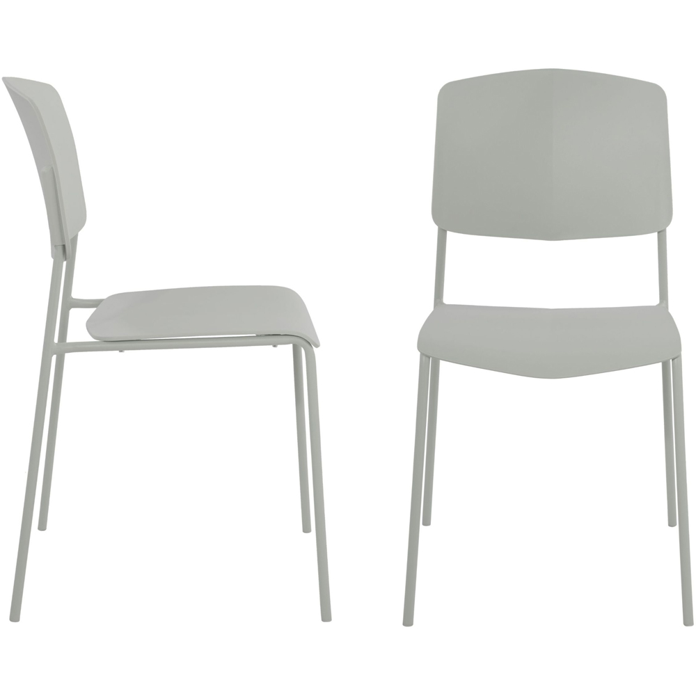 Core Products Aspen Academy 4 Seater Plastic Square Dining Set White and Light Grey Image 3