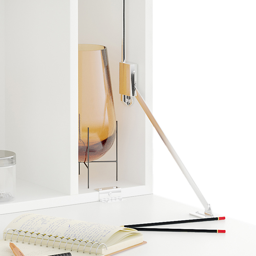 Portland Wall-Mounted Floating Drop-Leaf Table White Image 3