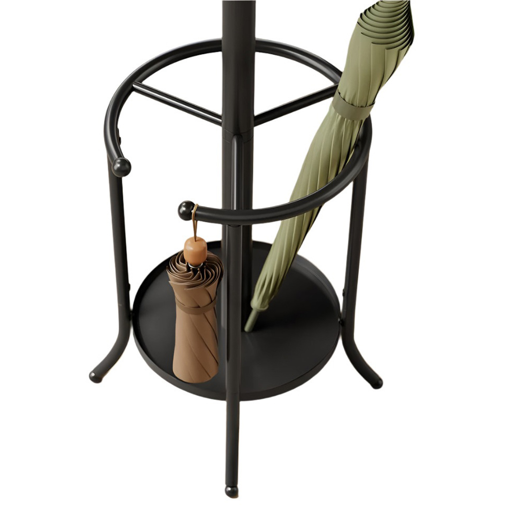 Modcraft Black Freestanding Coat Stand with Umbrella Storage Image 4