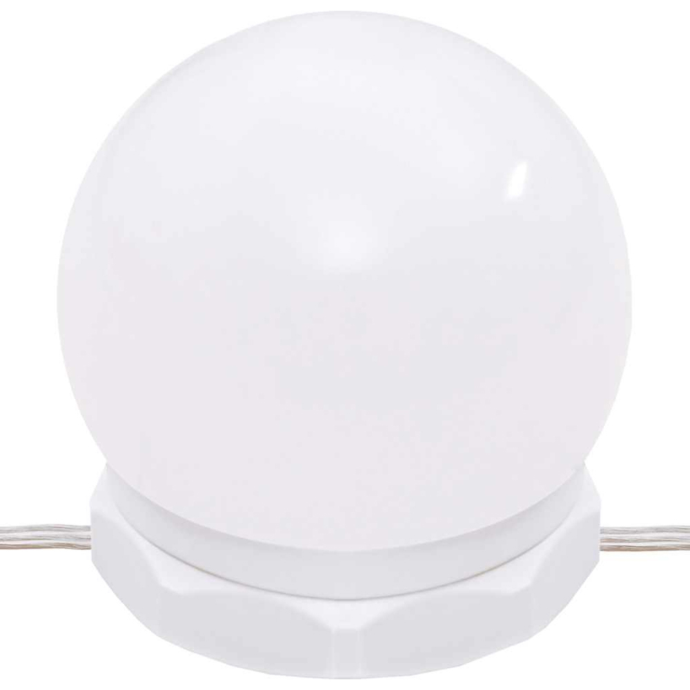 vidaXL 3 Shelf LED White Mirror Cabinet Image 4