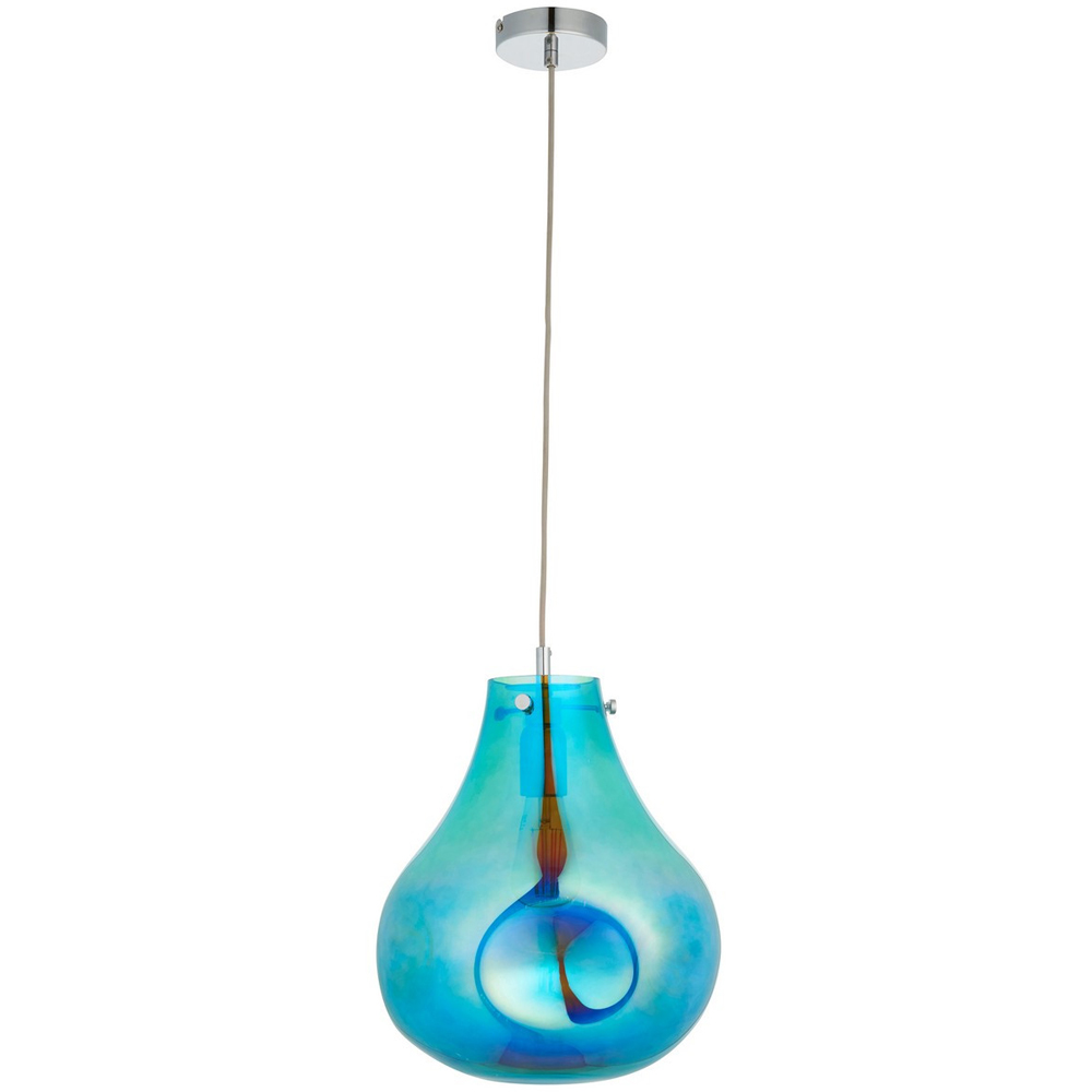Merano Perugia Metallic Glass Petrol Pendant Ceiling Lamp Image 1