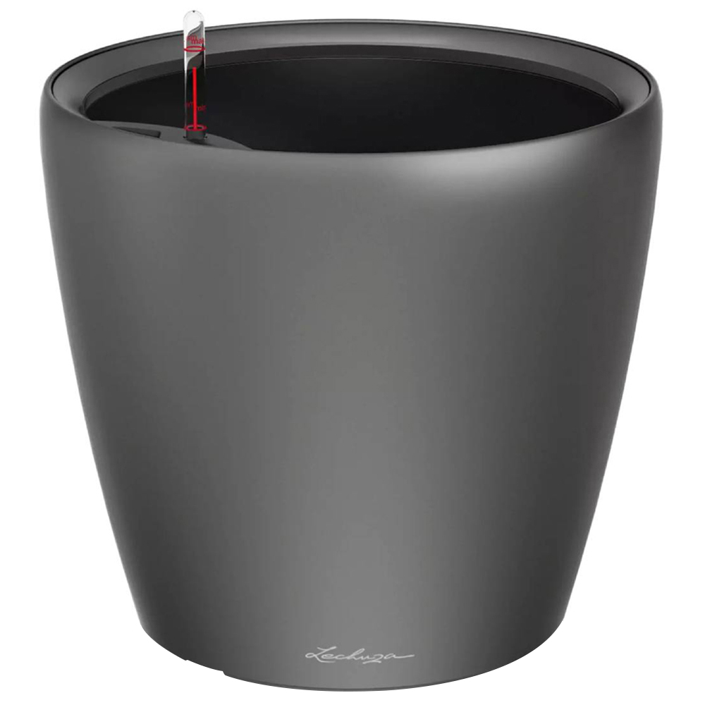 Lechuza Classico 43 LS Charcoal Poly-Resin Self-Watering Planter 40cm Image 1