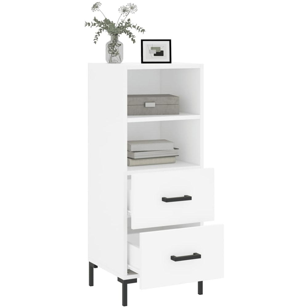 vidaXL 2 Drawer 2 Shelf White Sideboard Image 4