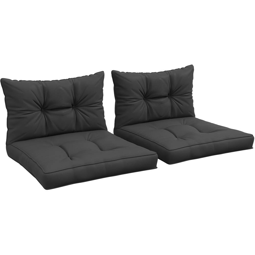 Outsunny Charcoal Grey Seat Cushion Replacement Set of 4 Image 1