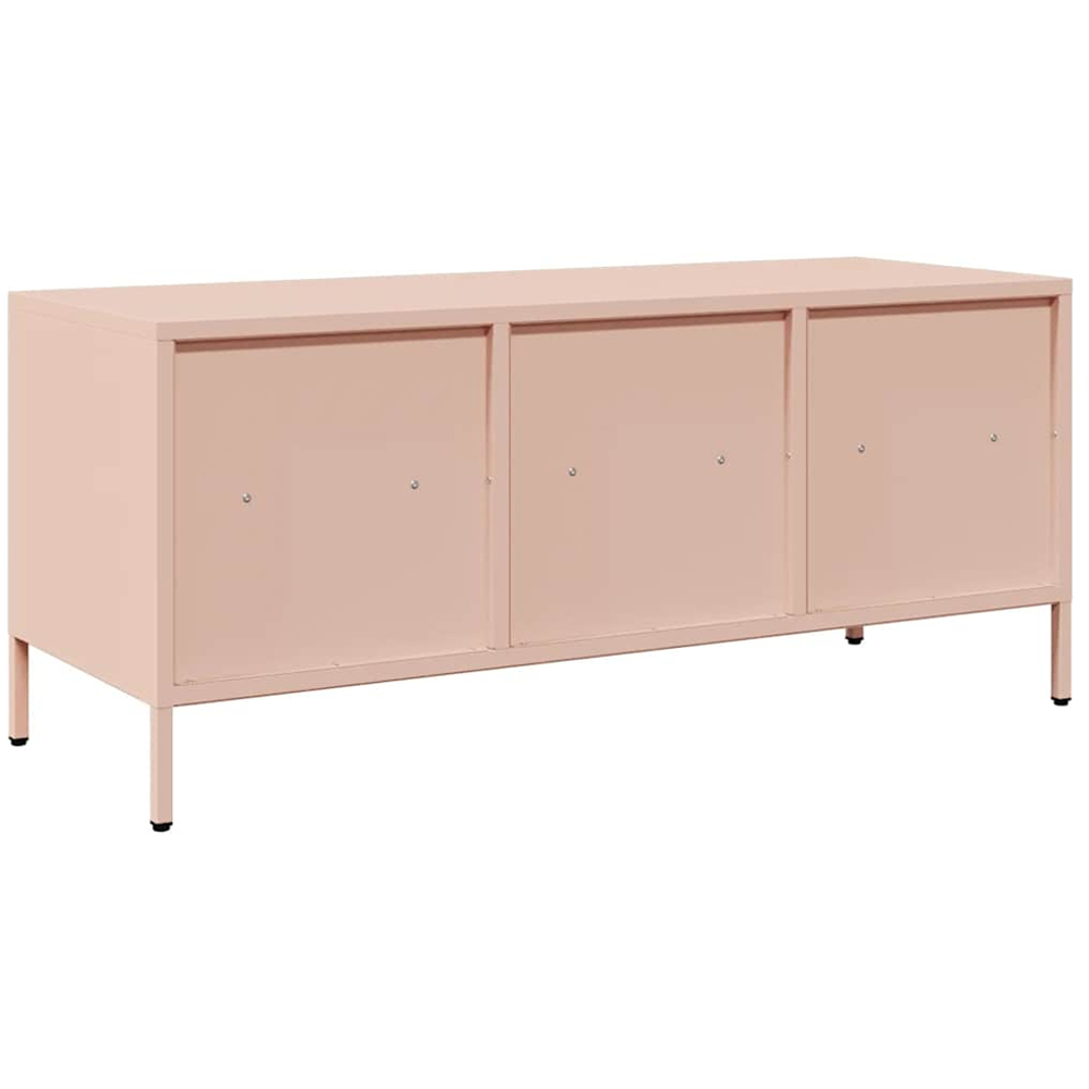 vidaXL 3 Drawer 3 Shelf Pink Steel Industrial Style TV Cabinet Image 6