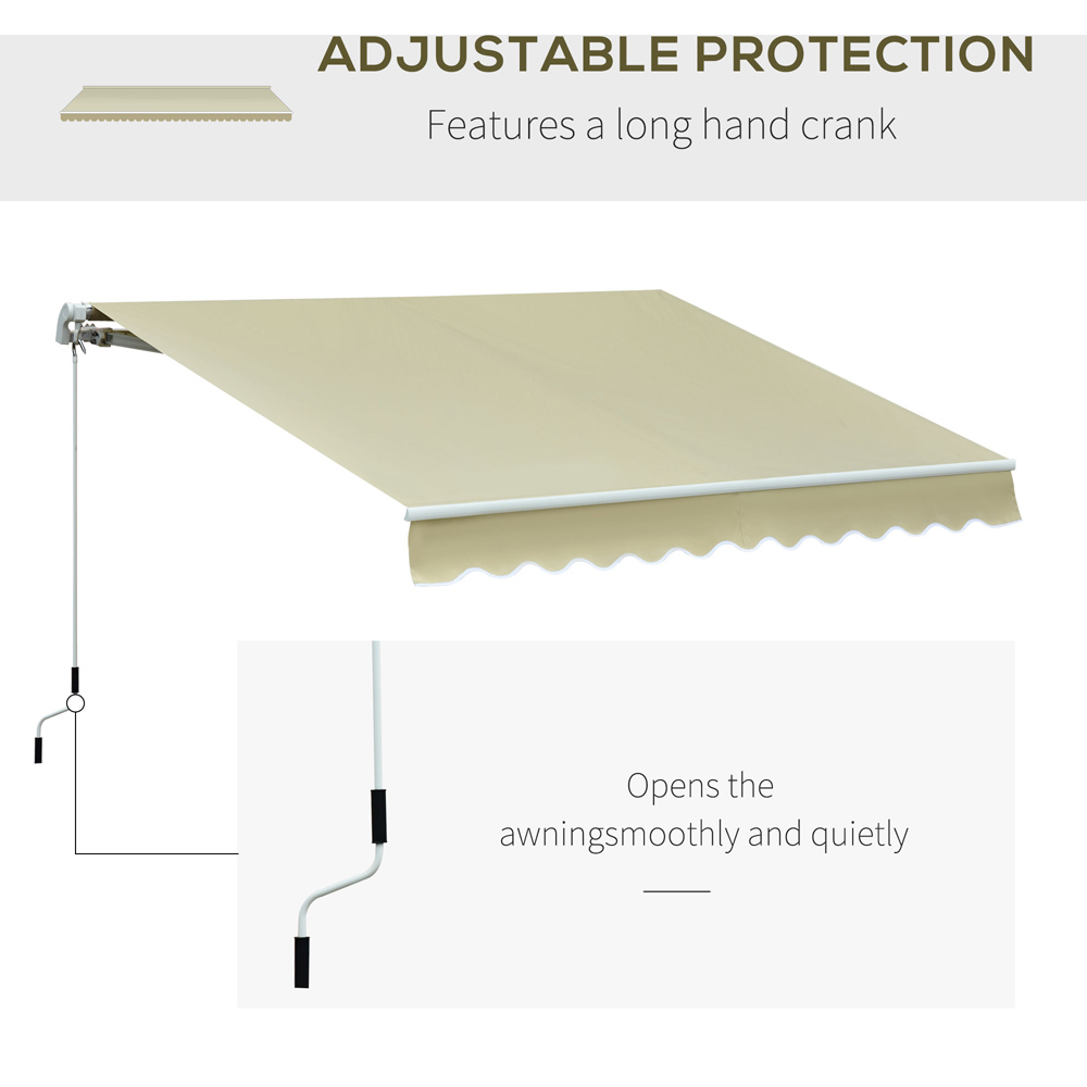 Outsunny Cream and White Retractable Awning 3 x 2.5m Image 4