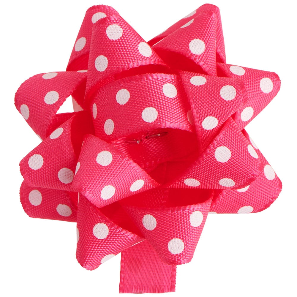 Wilko 3 Pack Fabric Pink Spot Bows Image 3