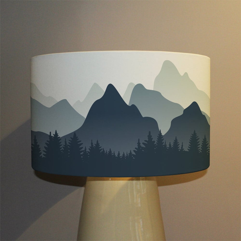 Benjamin Tate Design Small Mountain Landscape Illustration Lamp Shade Image 3