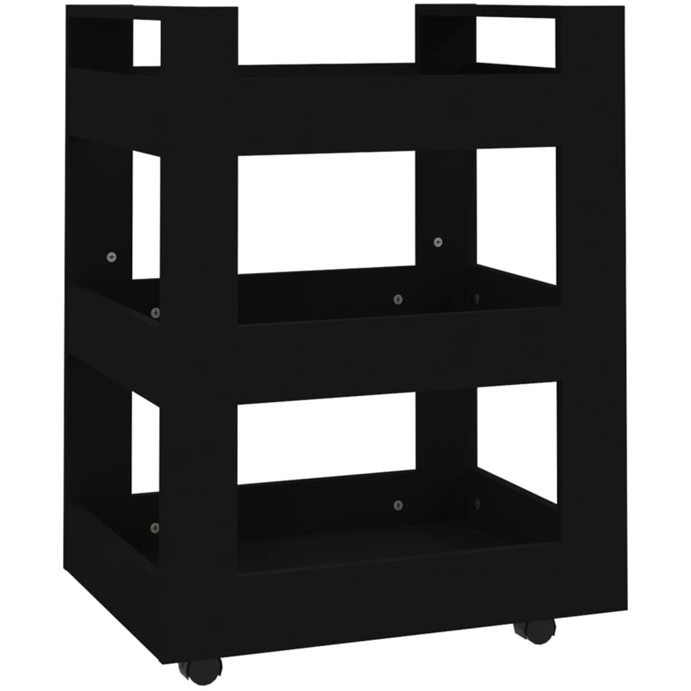 vidaXL 3 Shelf Black Kitchen Trolley Image 2