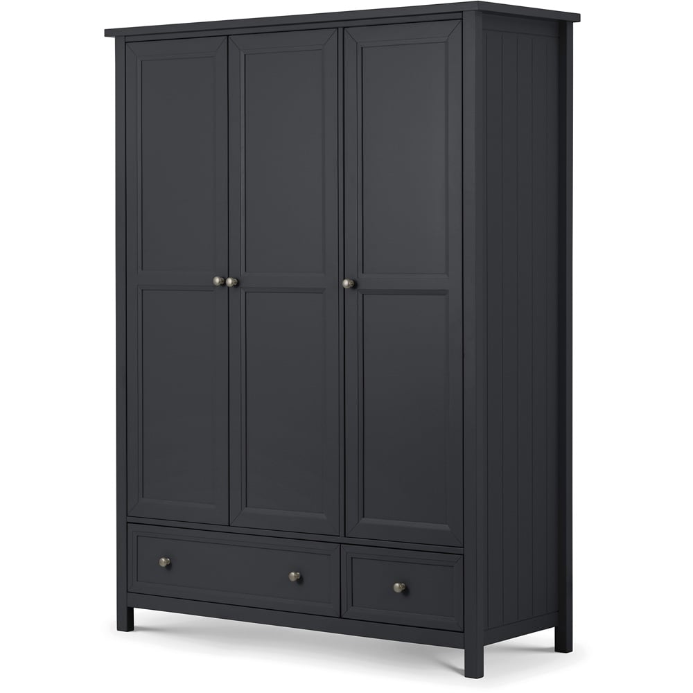 Julian Bowen Maine 3 Door Anthracite Combination Wardrobe Image 2