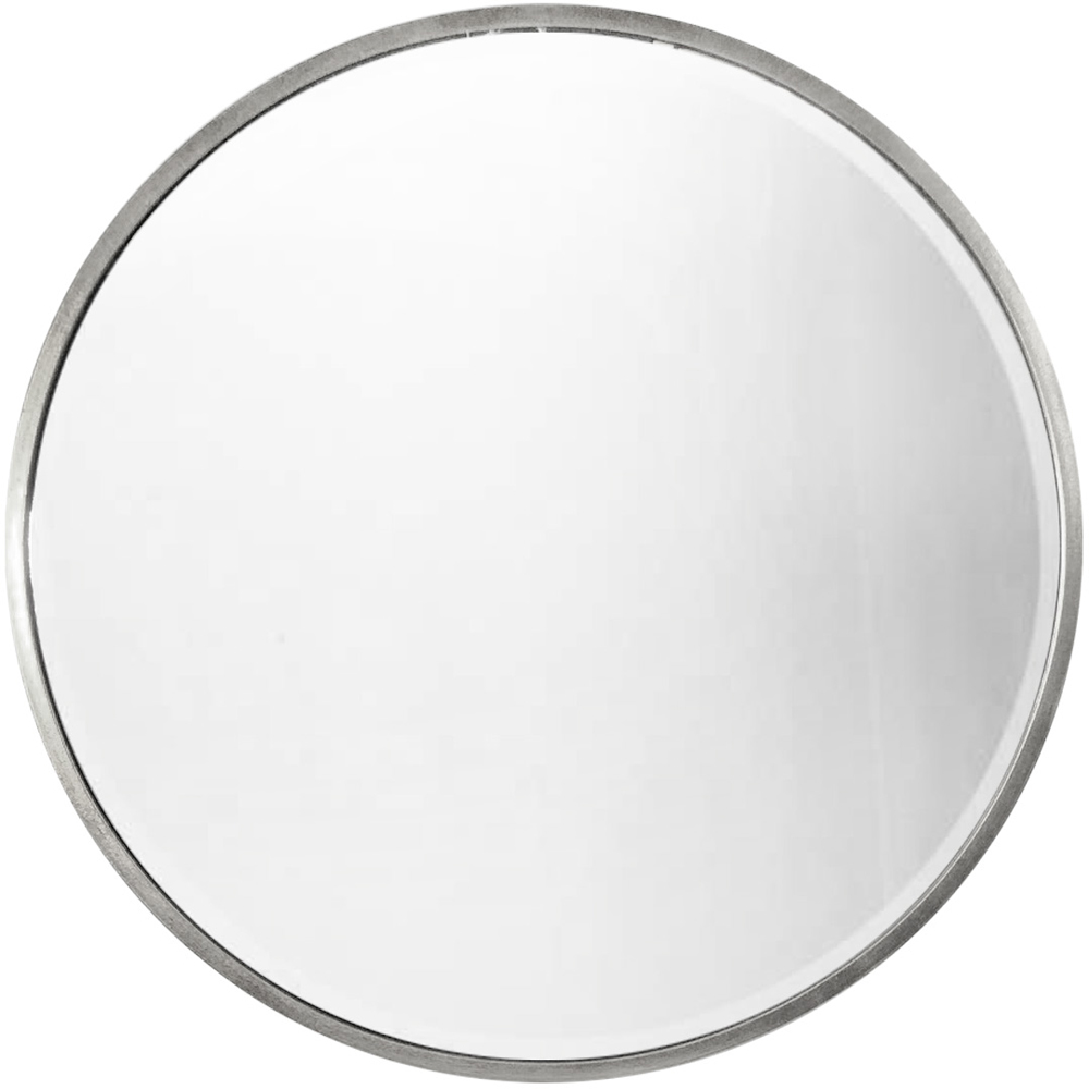 MirrorOutlet Rowan Silver Bevelled Round Wall Mirror 100 x 100cm Image 1