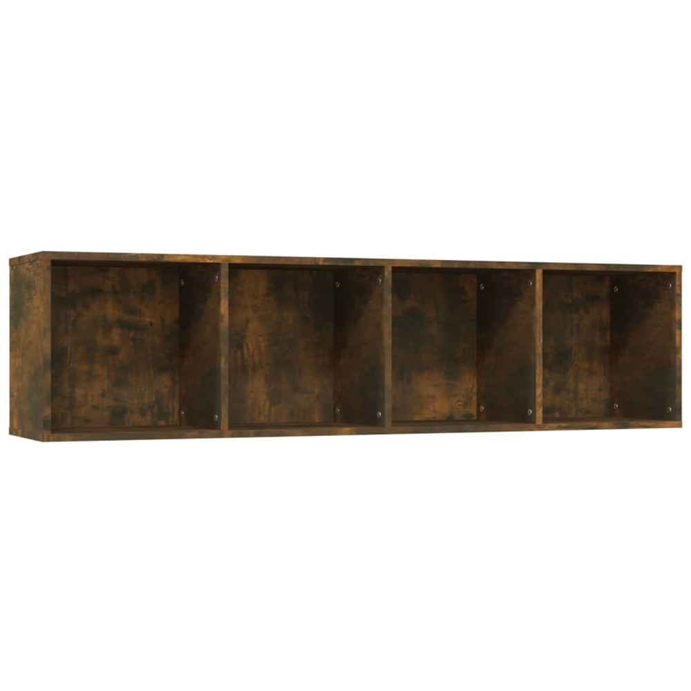 vidaXL 4 Shelf Smoked Oak Book Cabinet Image 2