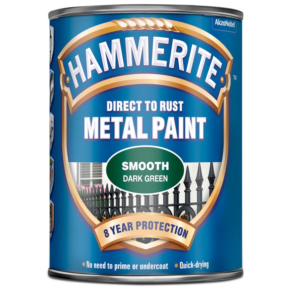 Hammerite Direct to Rust Dark Green Smooth Metal Paint 750ml Image 2
