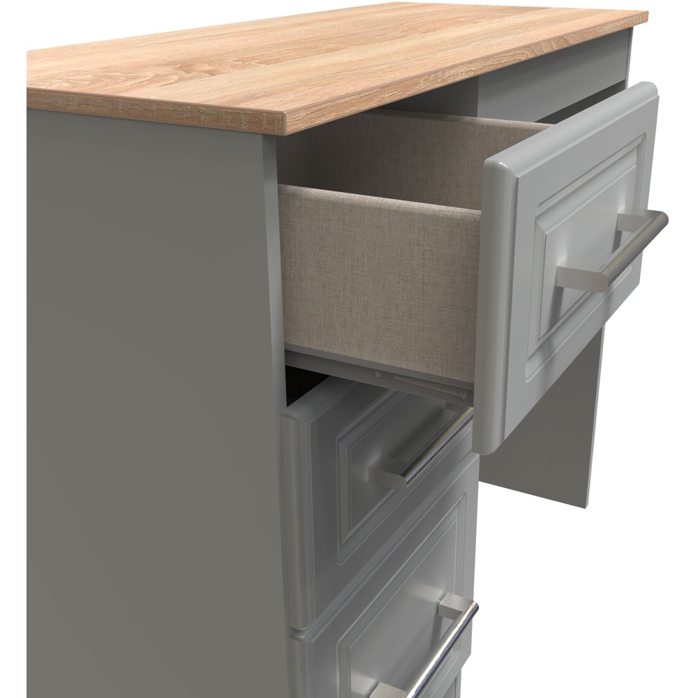 Crowndale Kent Ready Assembled 3 Drawer Dusk Grey Bardolino Oak Narrow Vanity Image 6