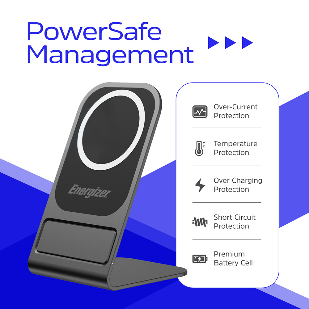 Energizer WCP109 Black QI Wireless Charging Stand 15W Image 8
