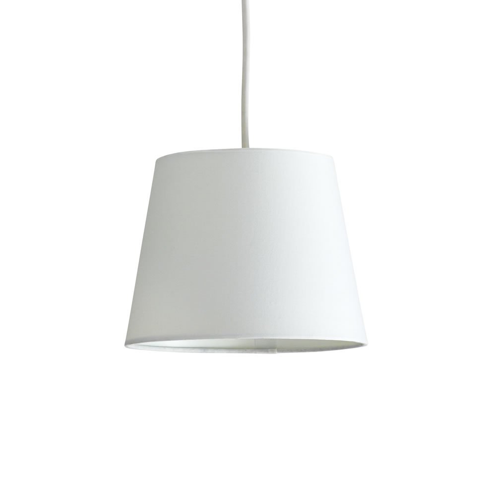 Wilko 22cm Tapered White Light Shade Image 1