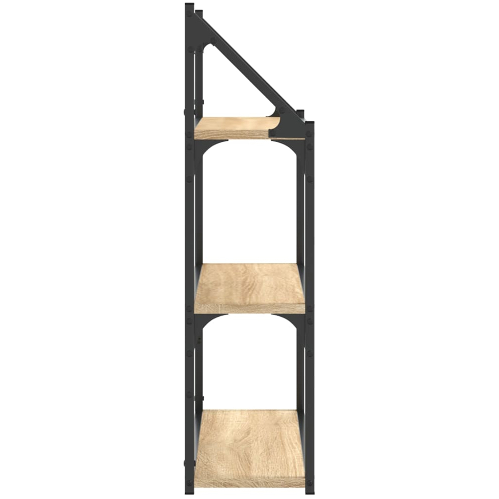 vidaXL 3 Shelf Sonoma Oak Wooden Wall Rack Image 4