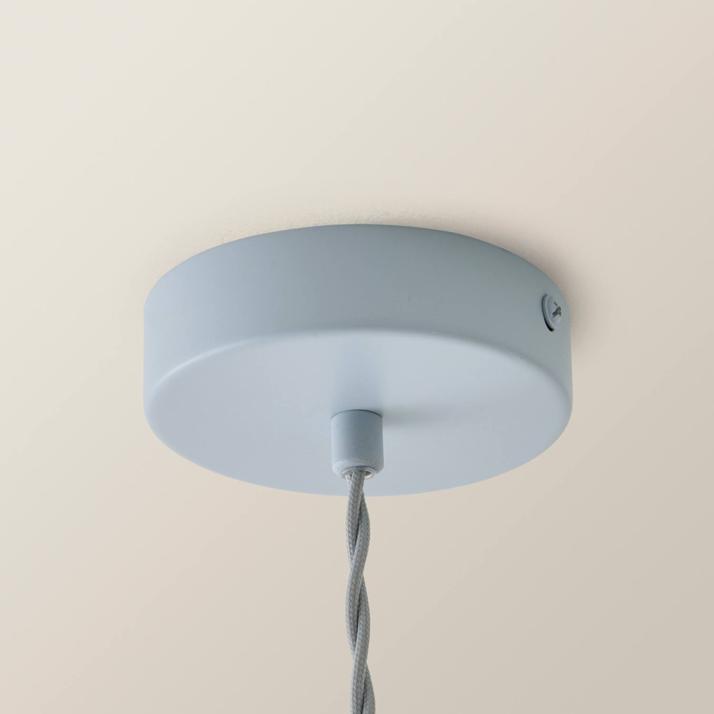 ValueLights Millie Powder Blue Scallop Shade Pendant Light with Bulb Image 3