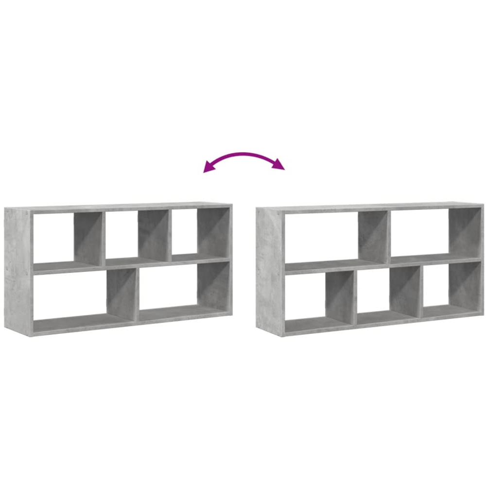 vidaXL 5 Shelf Concrete Grey Floating Wall Shelf Image 6