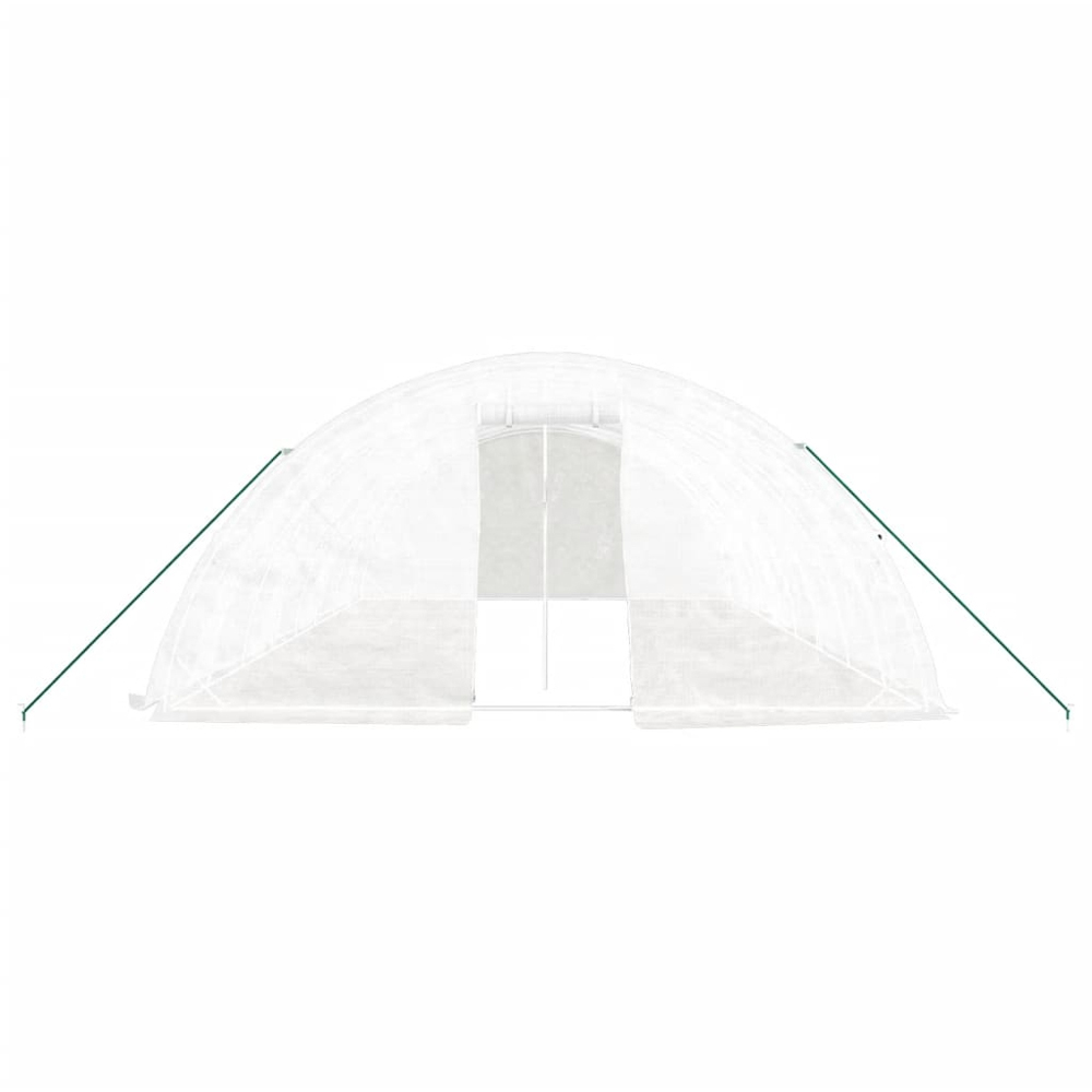 vidaXL White Polyethylene Galvanised Steel Frame 26.2 x 16.4ft Greenhouse Image 3