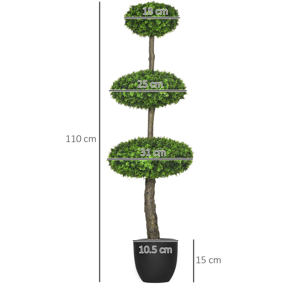 HOMCOM Green Boxwood Ball Topiary Trees Artificial Plant in Pot 2 Pack Image 8