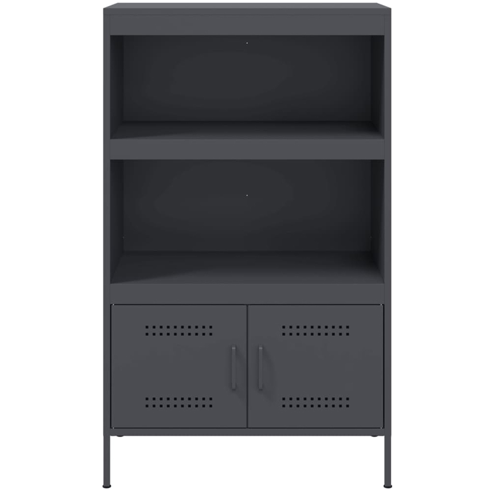 vidaXL 2 Door 2 Shelf Anthracite Metal Highboard Image 3