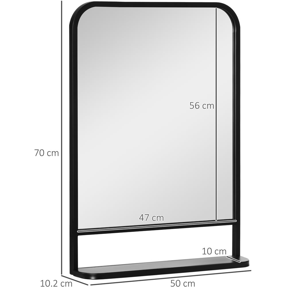 Portland Black Modern Square Wall Mirror 70 x 50cm Image 7