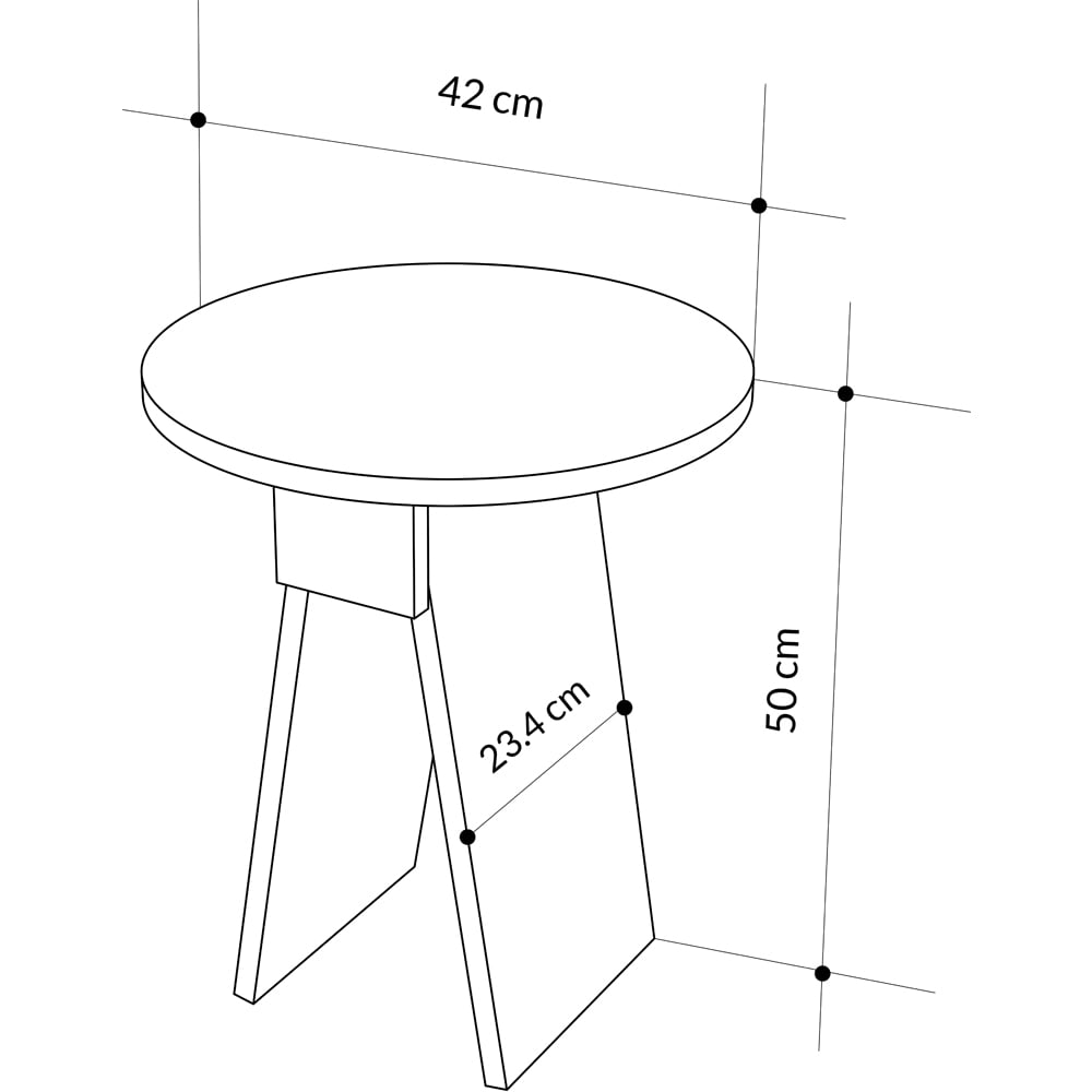 Decortie Chen Round Side Table with Retro Grey Sculptural Base Image 7