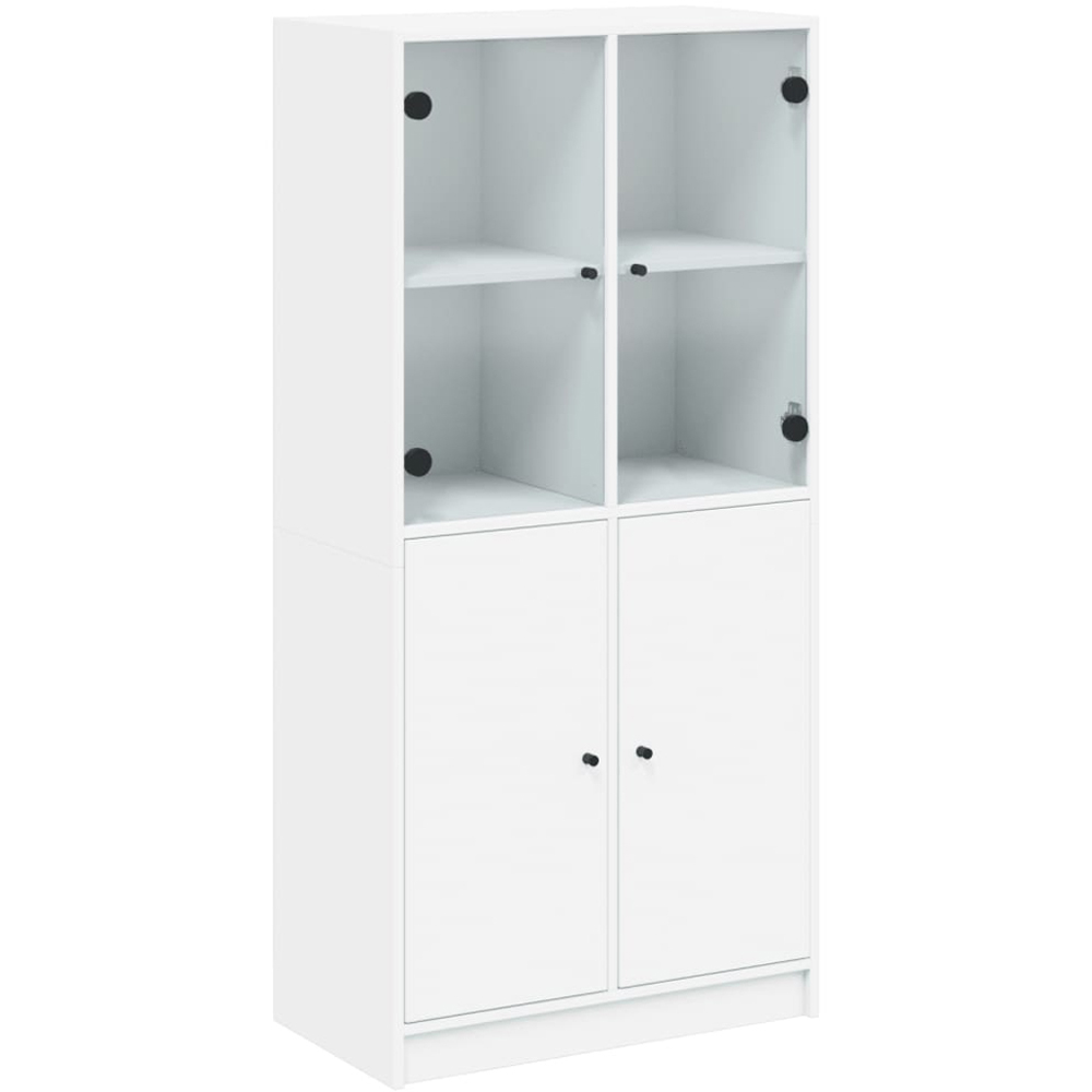 vidaXL 4 Door White Glass Highboard Image 2
