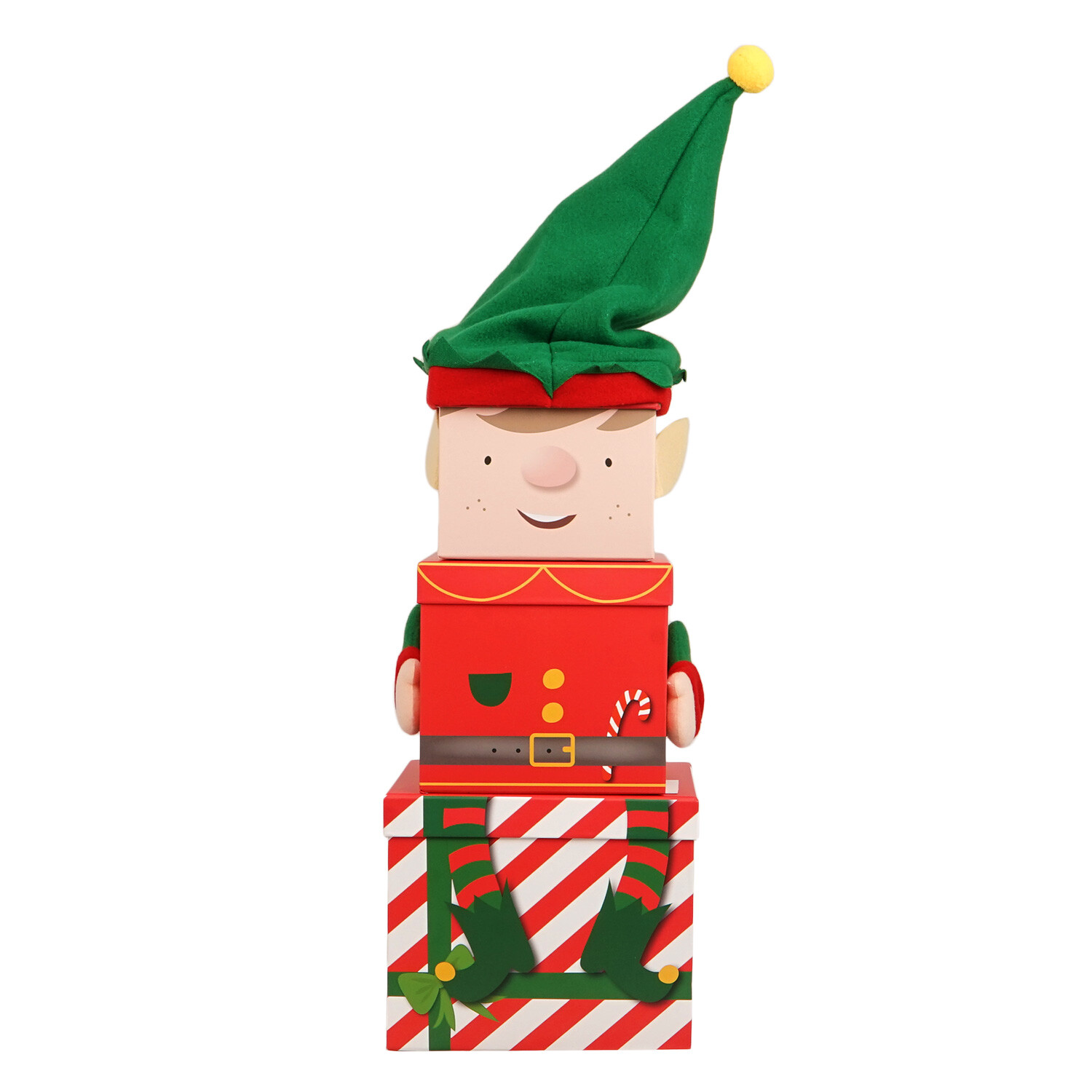 Pack of 3 XL Plush Elf Gift Boxes Image 1