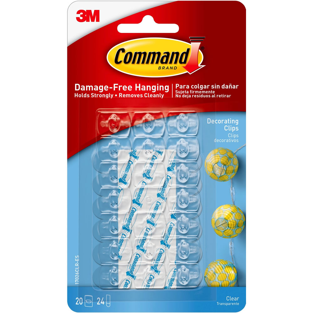 Command CL806-45NA Light Clips 45 Pieces Clear for sale online