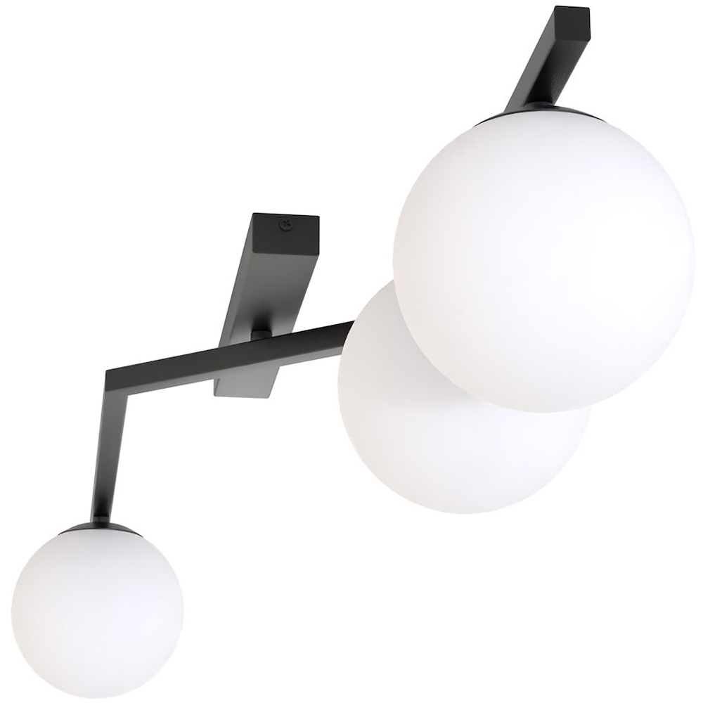 Emibig Nation 3 Light White Shade Black Ceiling Lamp Image 4