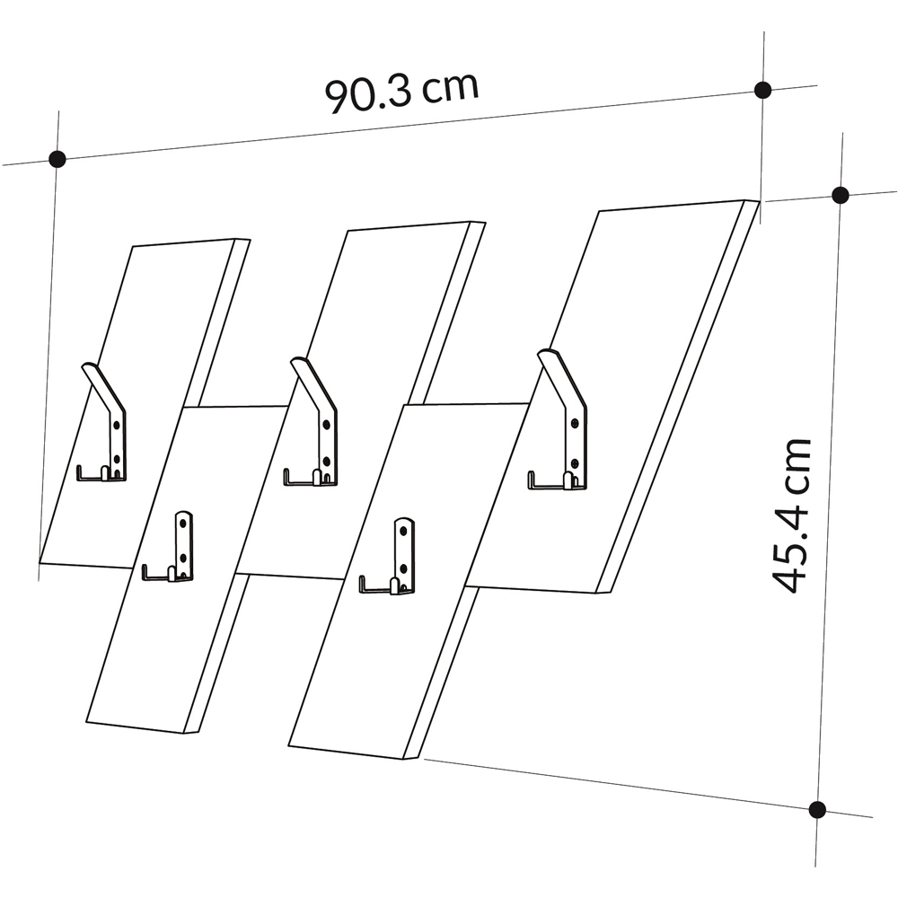 Decortie Ivy 5 Hook Oak Modern Wall Mounted Hanger Image 6