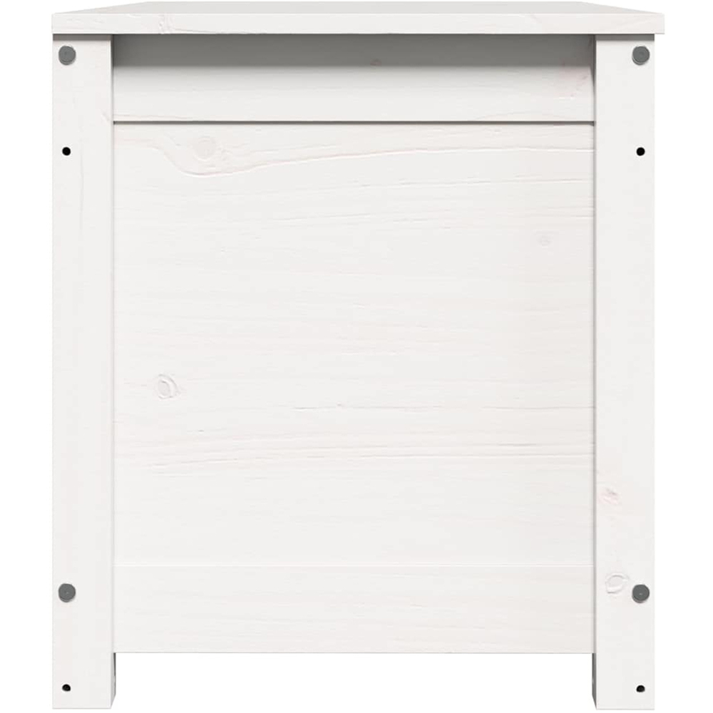 vidaXL White Solid Pine Wood Storage Box with Lid 80 x 40 x 45.5cm Image 5